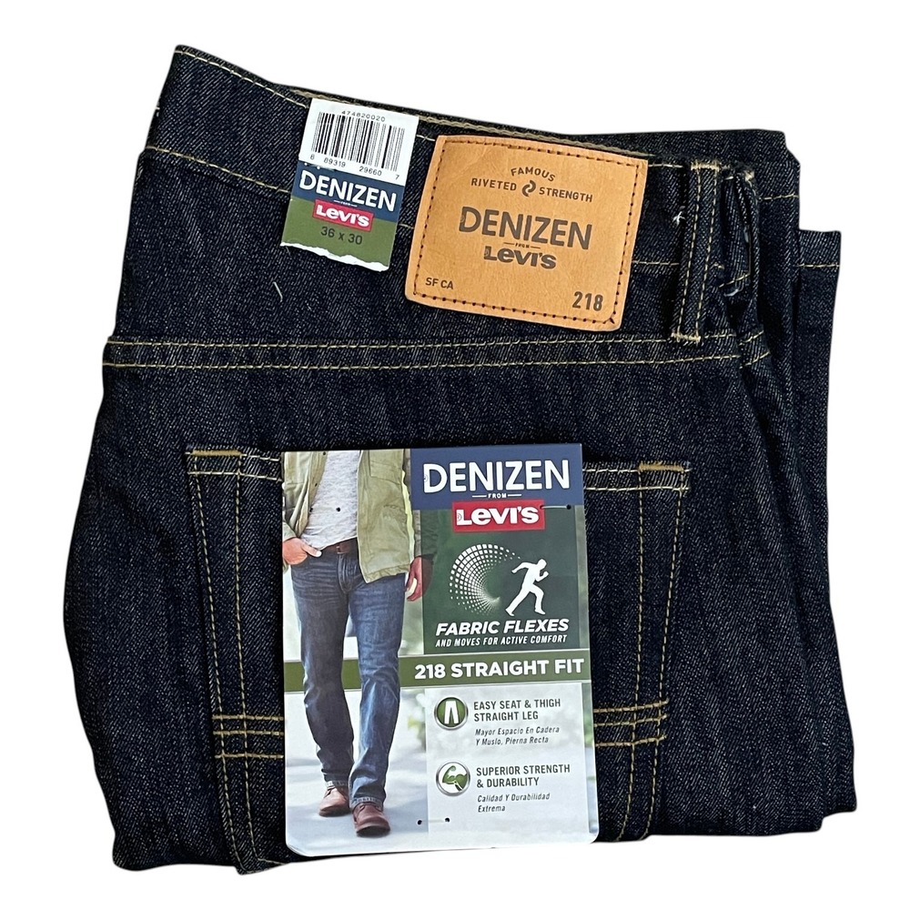 Levi's Denizen Men's 281 Straight Fit Dark Wash Jeans 36x30 New With Tags Unworn